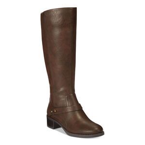 EASY STREET Womens Brown InZippered Gusset Strap Jewel Riding Boot 9.5 M